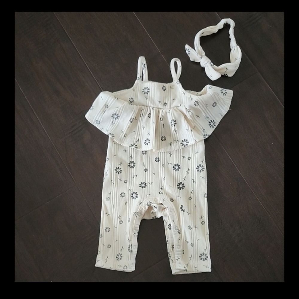 Grayson Mini Floral Baby Outfit With Head Band